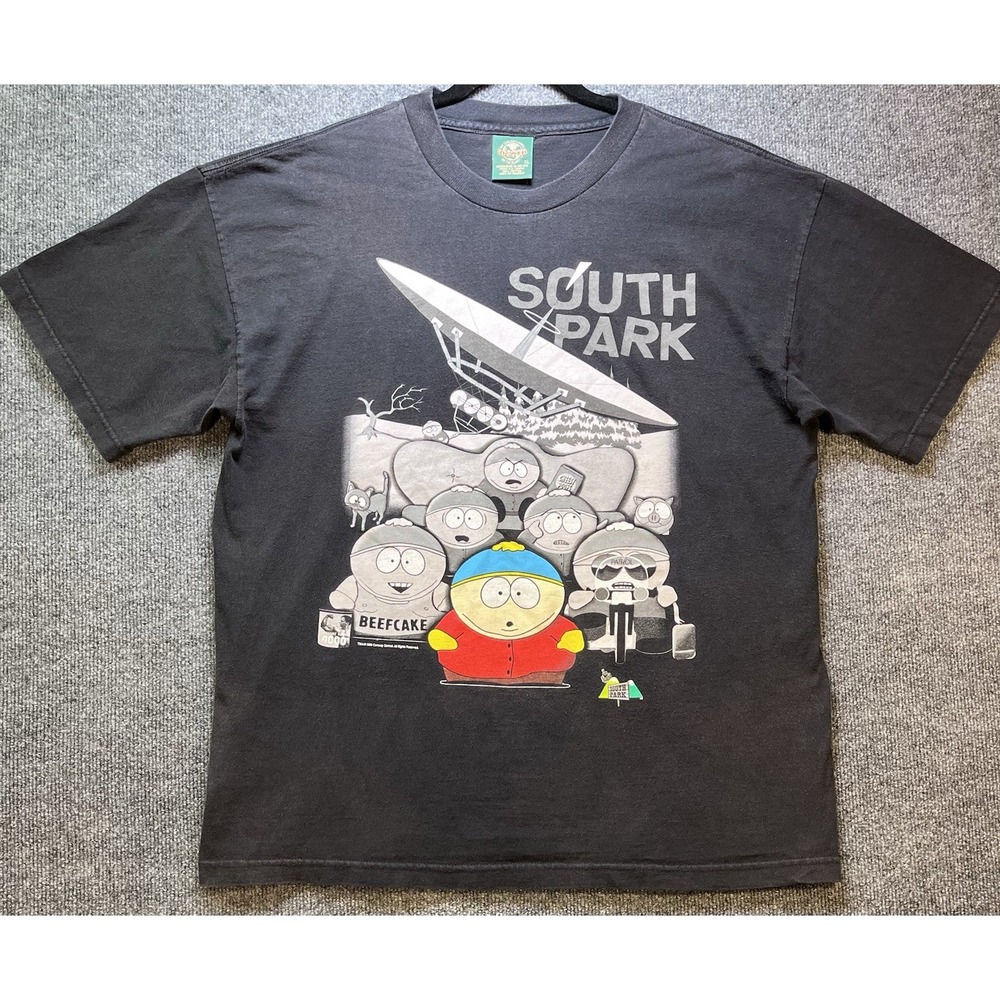 VTG 1998 South Park Beefcake T-Shirt XL Logotel Cartman UFO Alien Single‎ Stitch